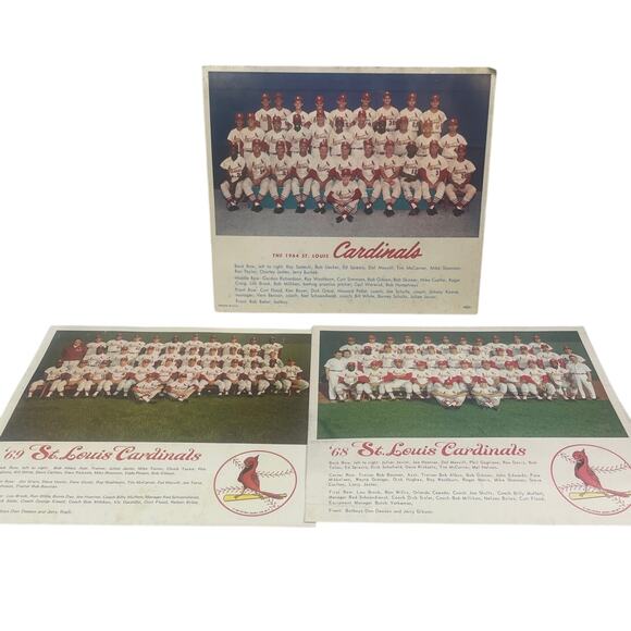 Vintage 1964 1968 1969 St Louis Baseball Cardinals Official Team Photos - Picture 1 of 7